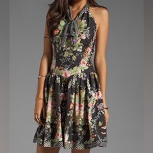 Anna Sui Floral Printed Halter Dress